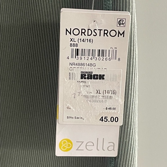 ZELLA ACTIVE Kids Sage Green Bell Bottom Flared Leggings Ribbed Ruffle Hem XL - Picture 4 of 7